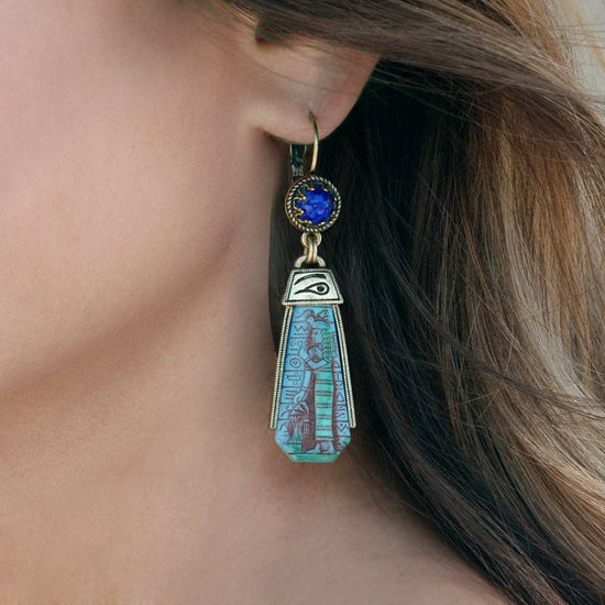 Egyptian Goddess Glass Earrings
