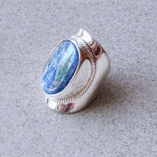 Big Eclectic Ring with Hues of Blue (Size 10)