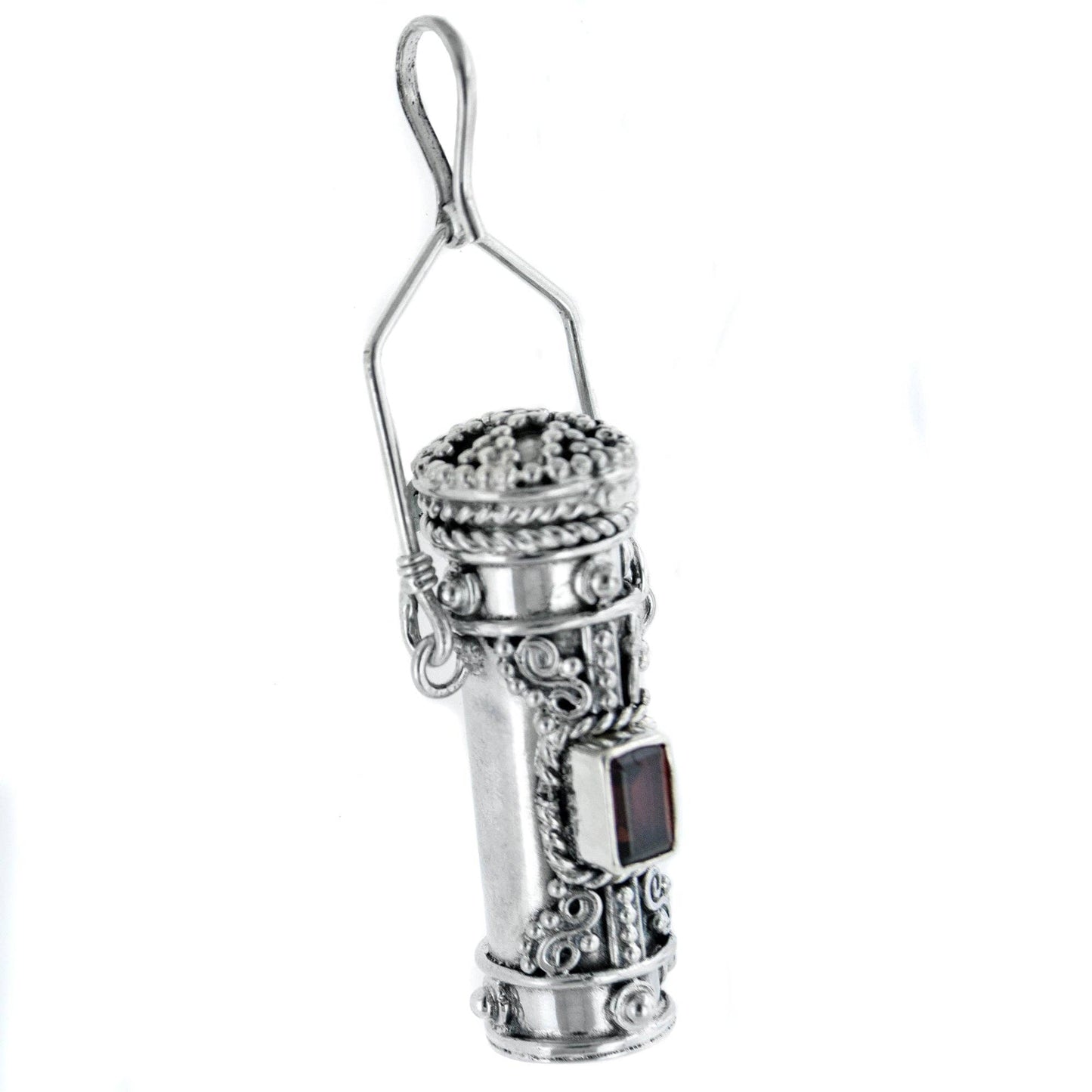 Peridot Pendant with Hidden Chamber, Sterling Silver