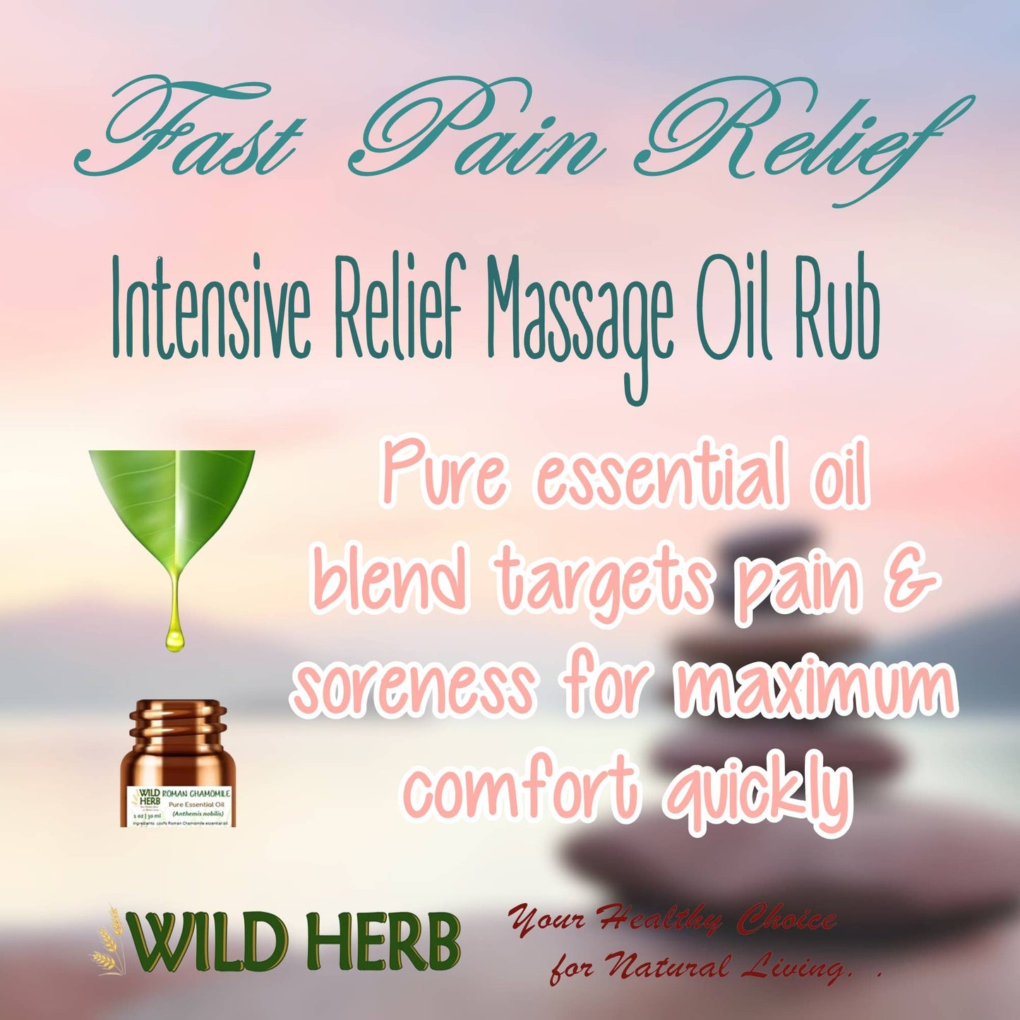 Intensive Relief Pain Oil Massage Rub - 100% Natural Essential