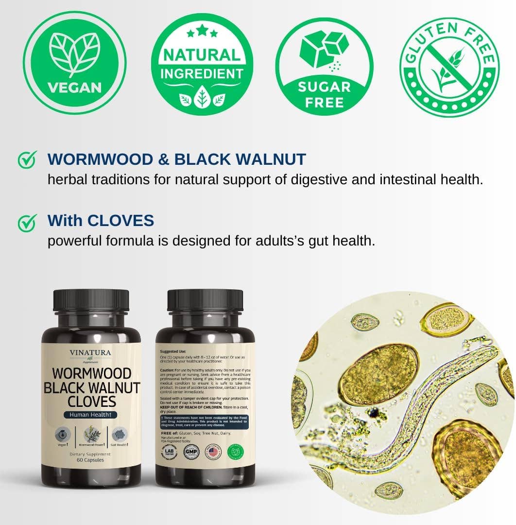 Wormwood Black Walnut Cloves - 60 Capsules