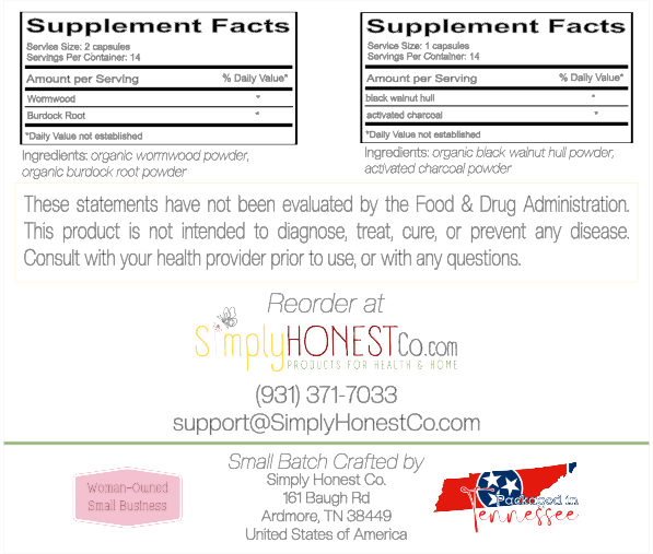 Parasite Cleanse Capsules – 2 Week Herbal Regimen with Wormwood & Charcoal