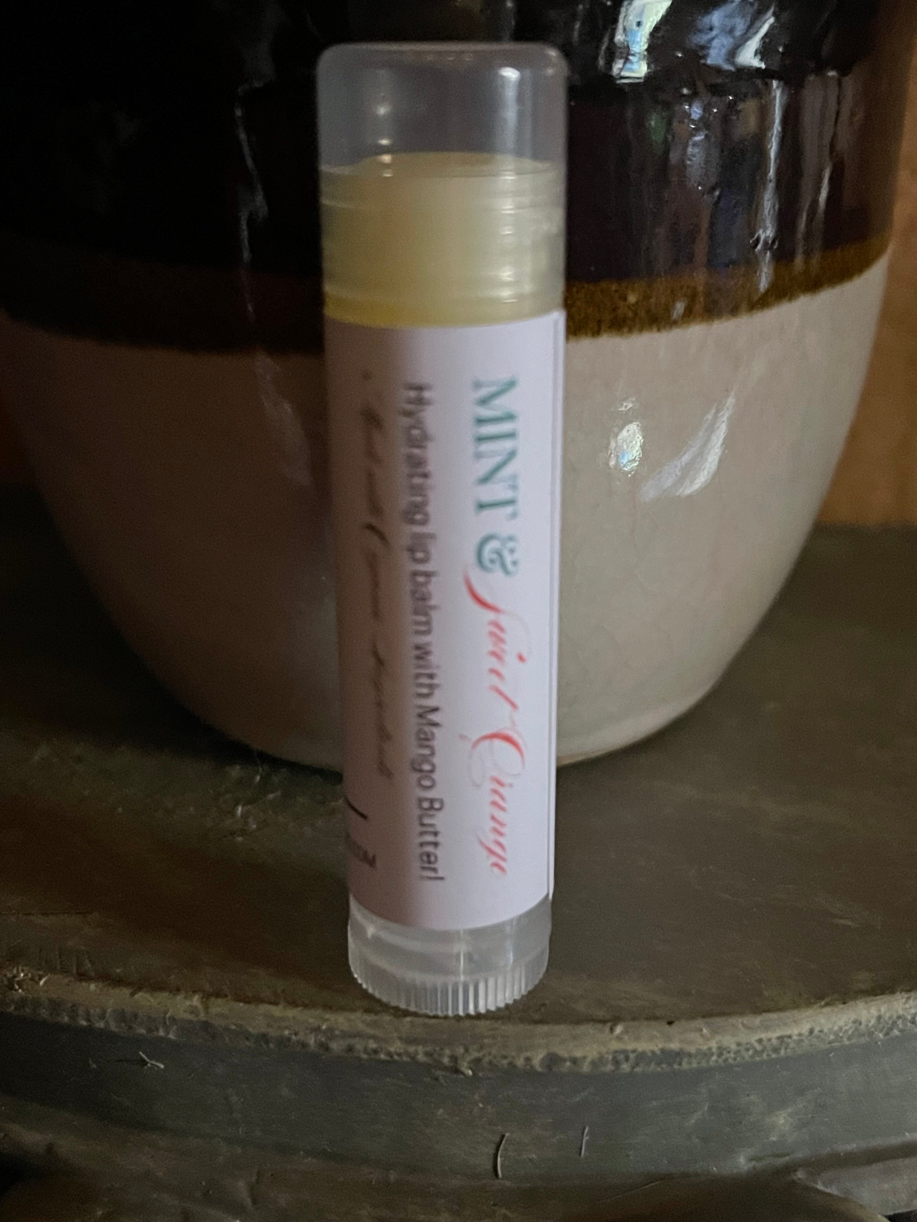 Natural Lip Balm with Mango Butter - Mint & Sweet Orange