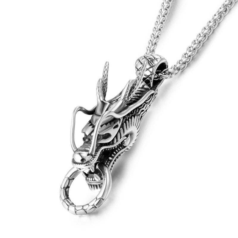 Dragon Titanium Steel Necklace with Chain