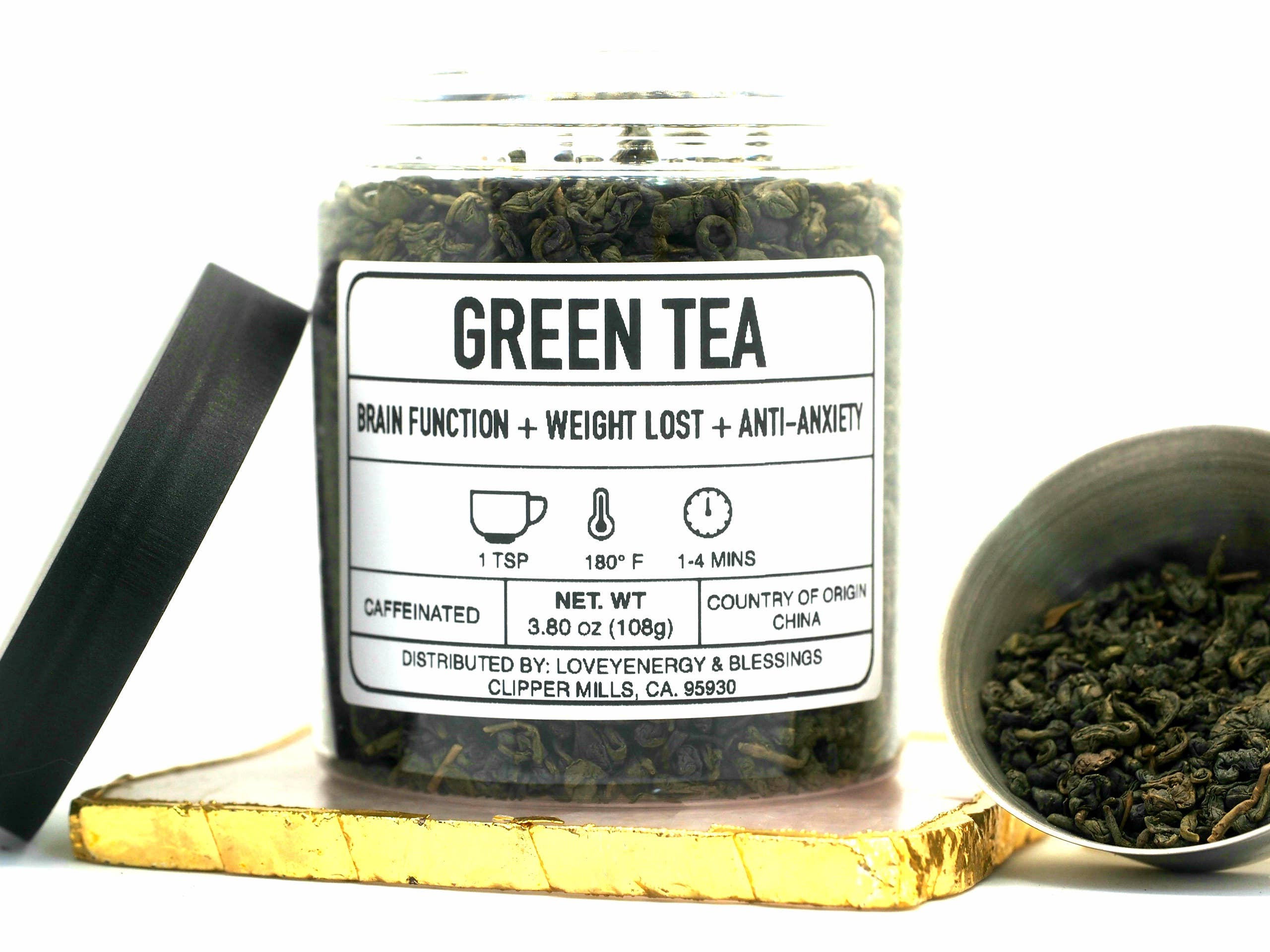 Green Tea Loose Leaf Tea - 2 oz (glass jar)