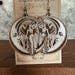 Wooden Angelic earrings with Crescent Moon
