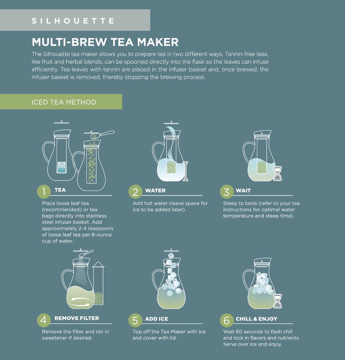 Glass Tea Pitcher with stainless steel infuser