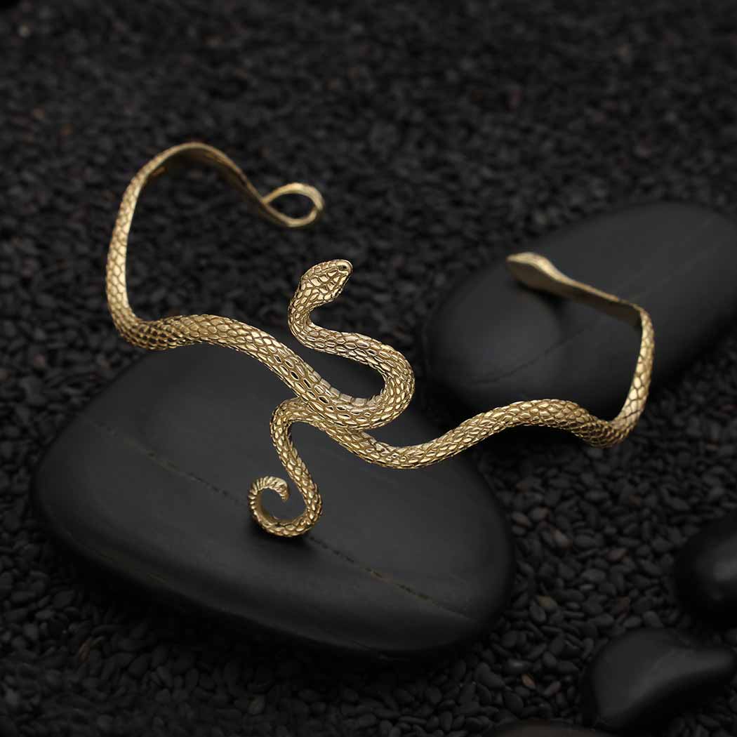 Cuff Snake Bracelet (Bronze Textured)