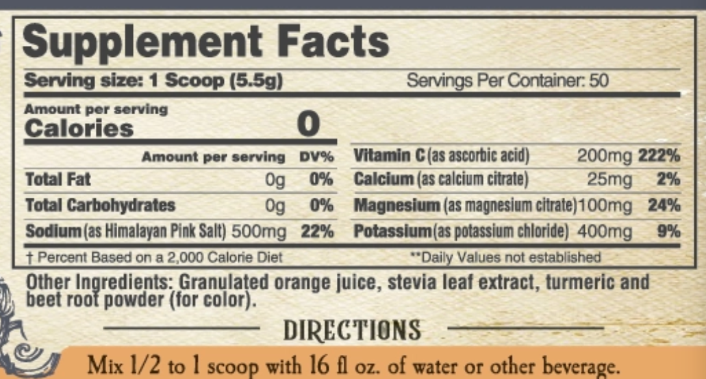 Electrolyte & Mineral Hydration - Made with real oranges!