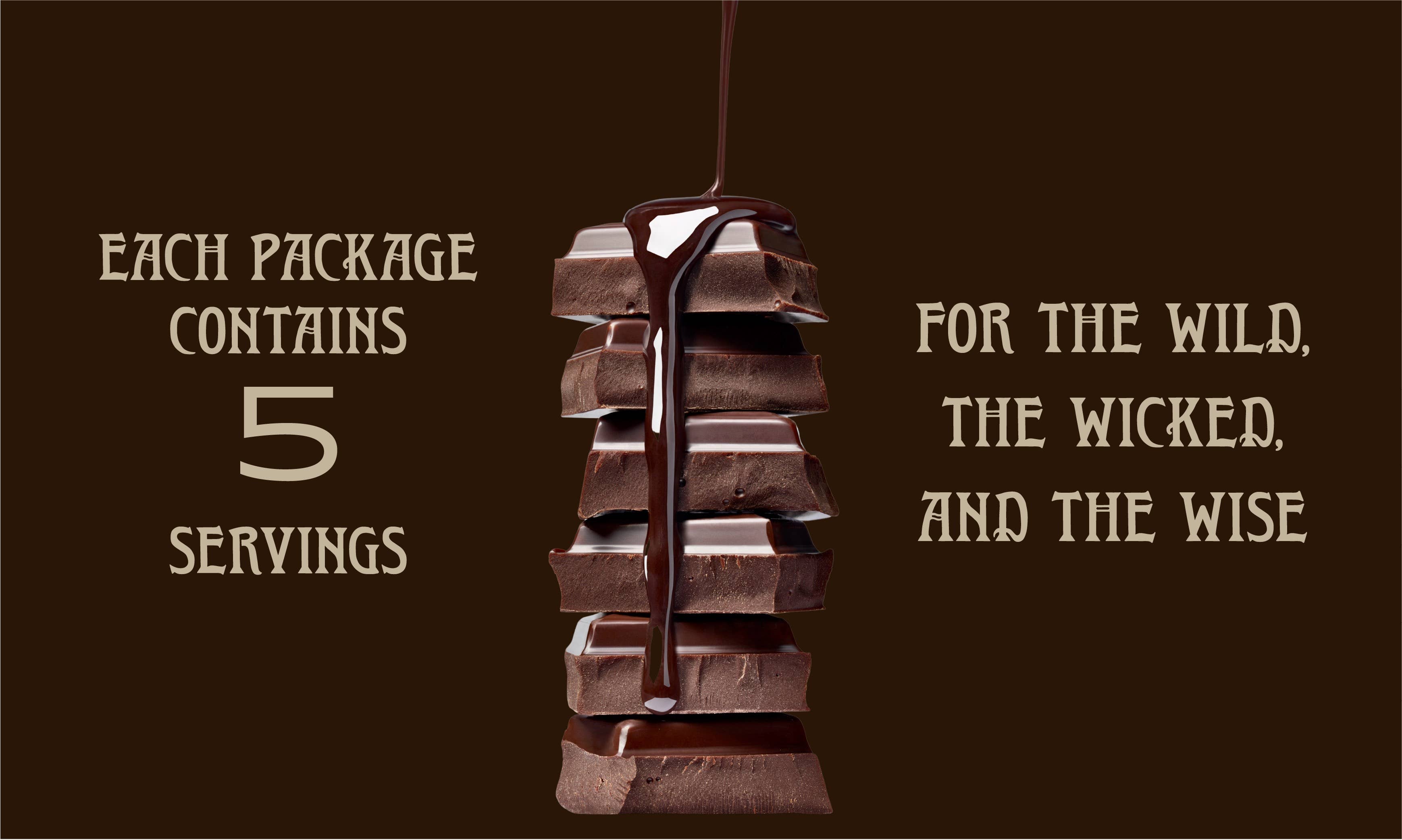 Chocolate bars stacked with text on a brown background. Sold at Townsend Draft Goods