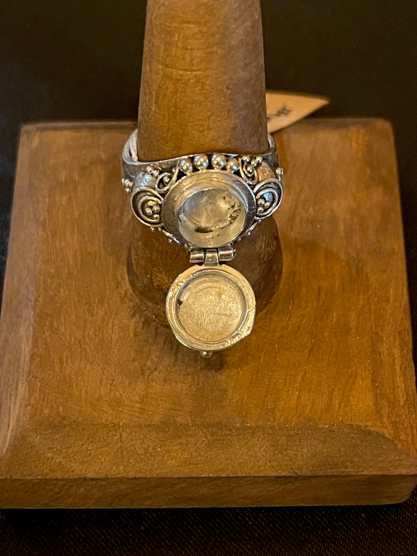 Amethyst Celtic Ring with Hidden Chamber, Sterling Silver (Size 5)