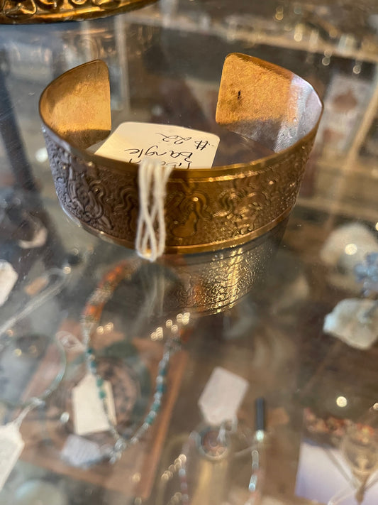 Copper Bracelet with Carvings