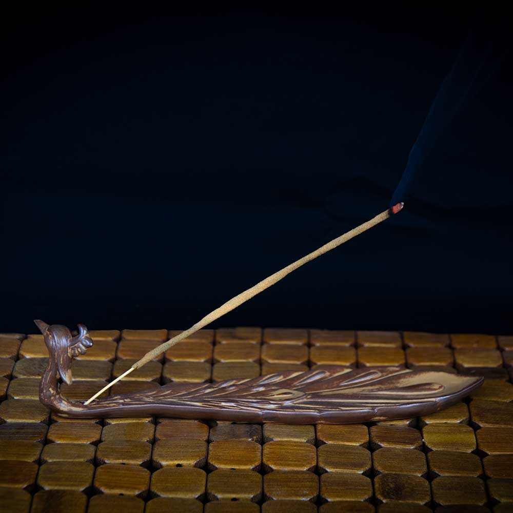 Ceramic Peacock Incense Holder