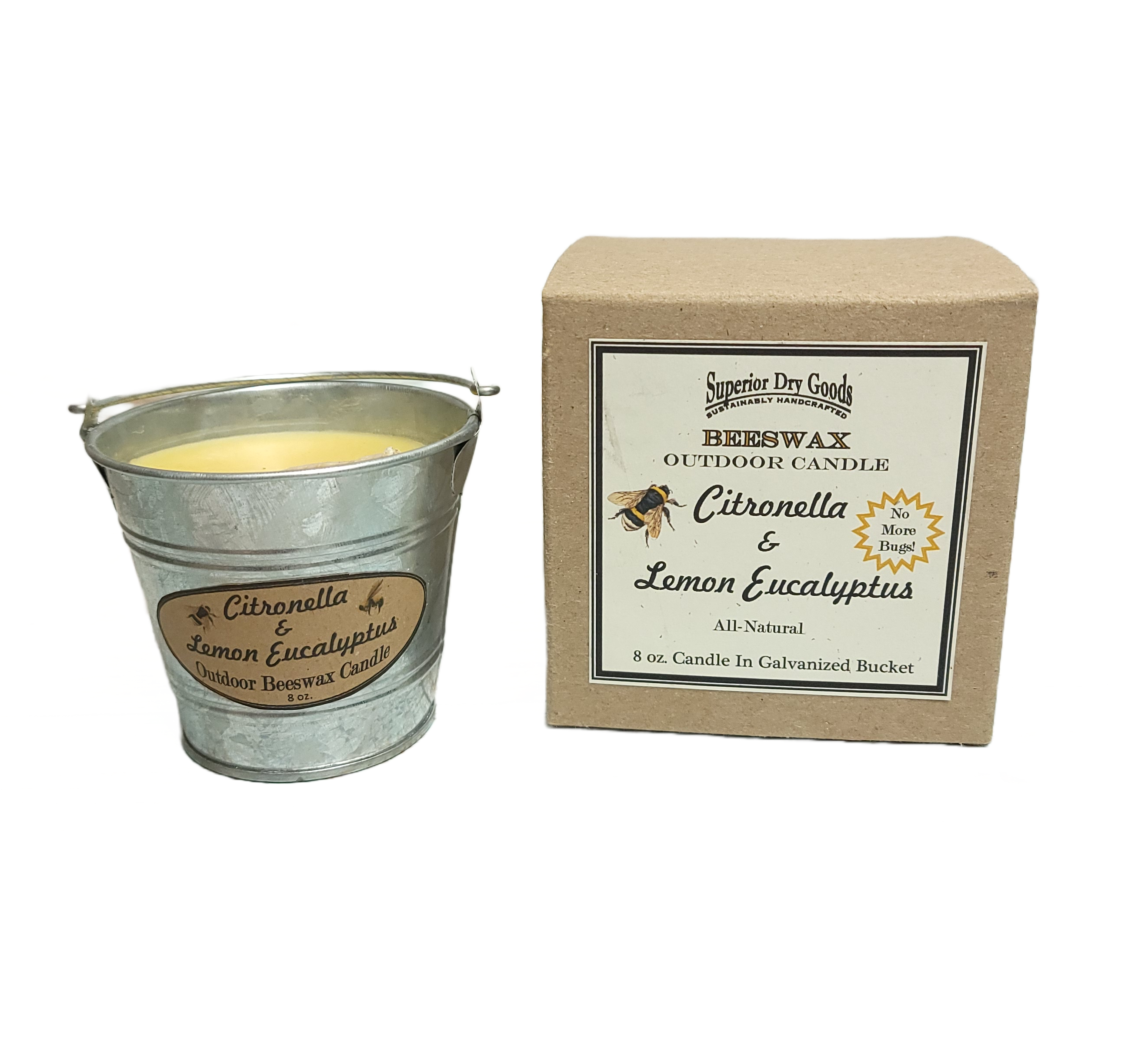 Citronella Mosquito Bucket Candle | Beeswax/Lemon Eucalyptus