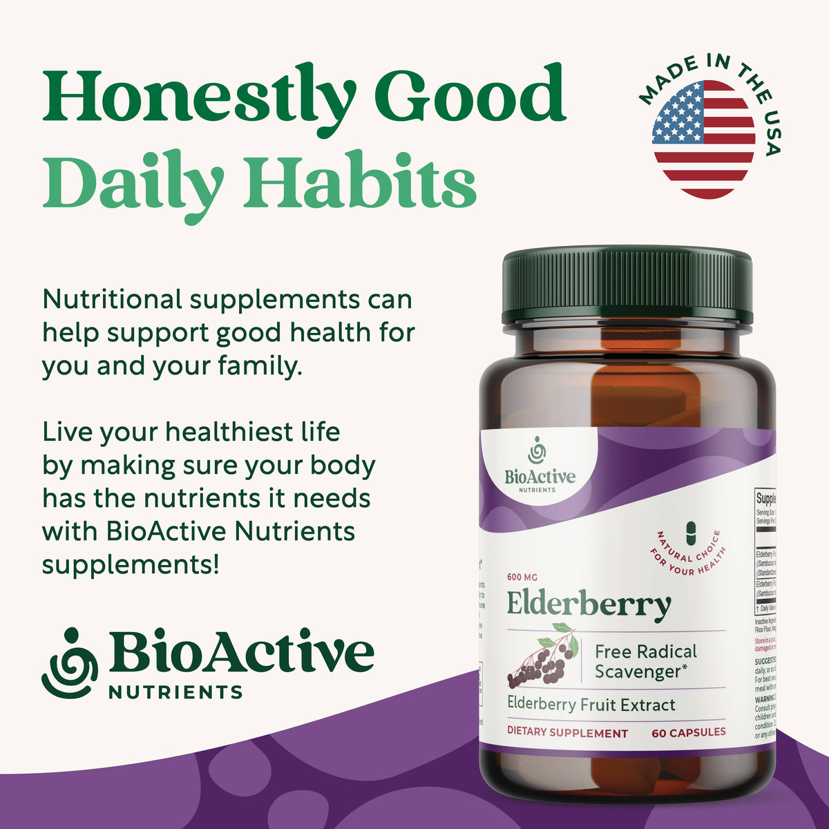 Elderberry 60 caps by BioActive Nutrients