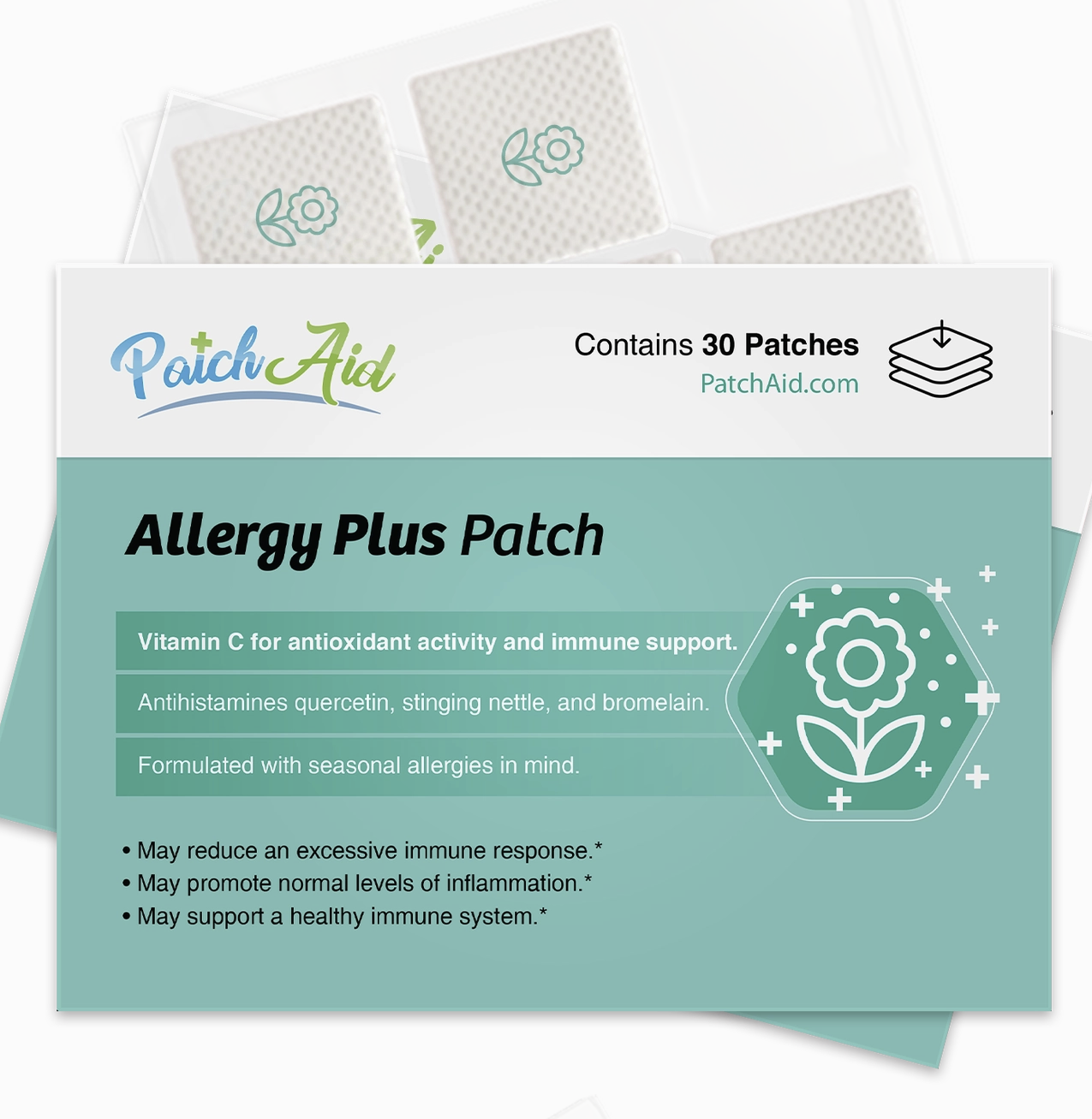 Allergy Plus Vitamin Patch - Natural Allergy Relief (Pack of 30 patches!)