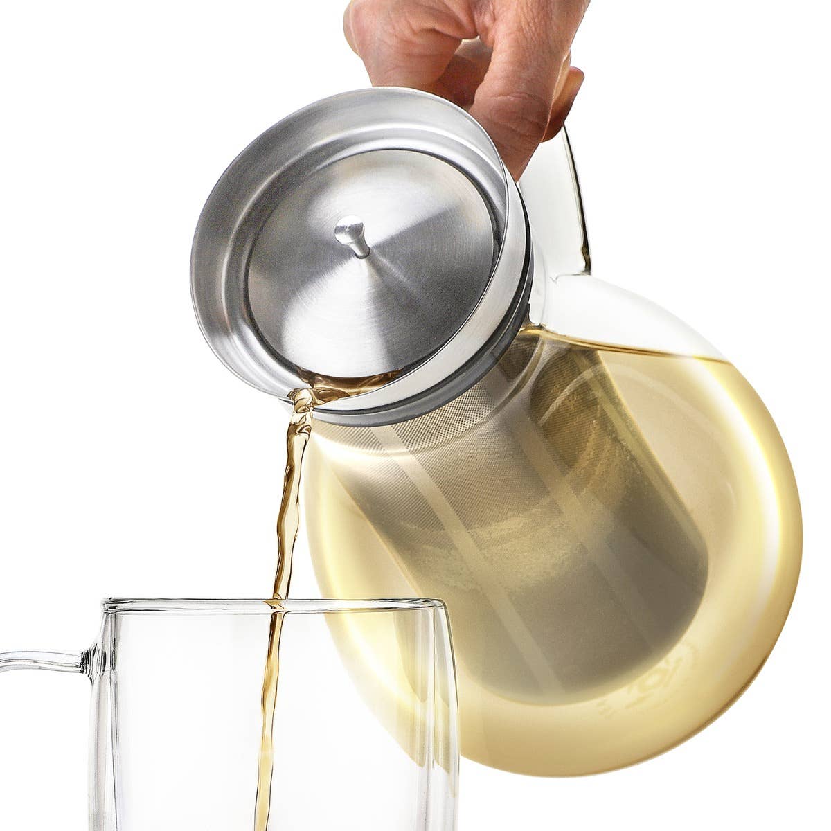 Glass Tea Pitcher with stainless steel infuser