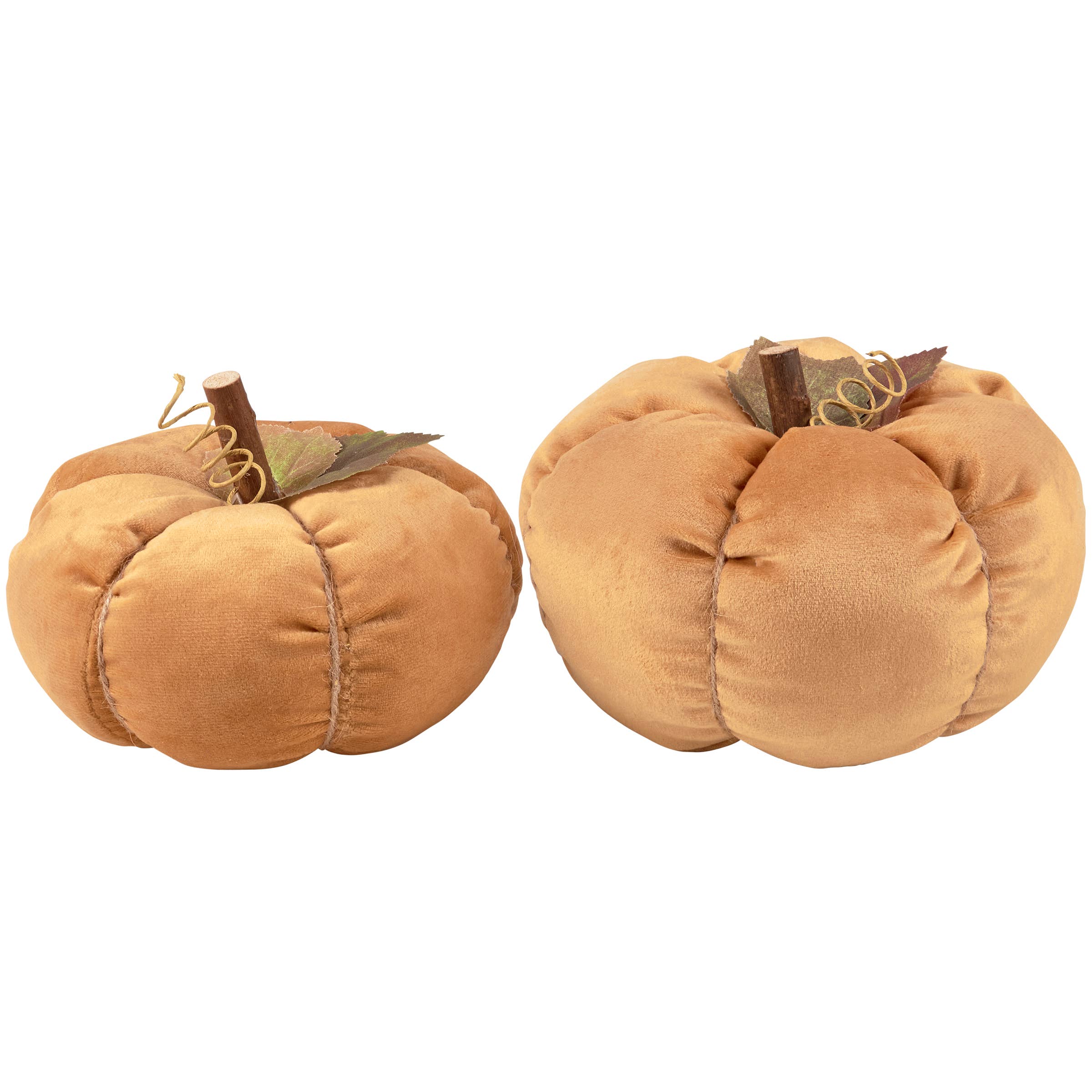 Velvet Pumpkins - Set of 2
