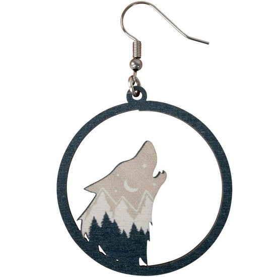 Howl at the Moon Wooden Earrings