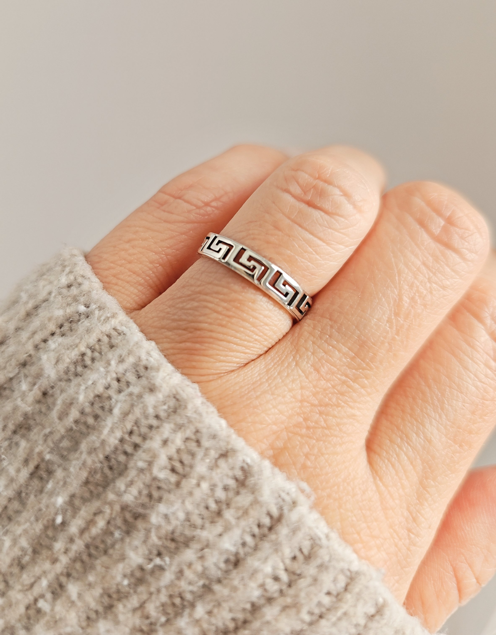 Sterling Silver Aztec Band (Size 7)
