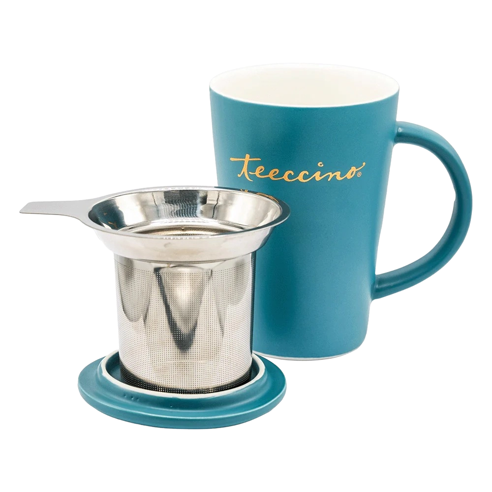 Teeccino Porcelain Mug & Stainless Steel Infuser Gift Set