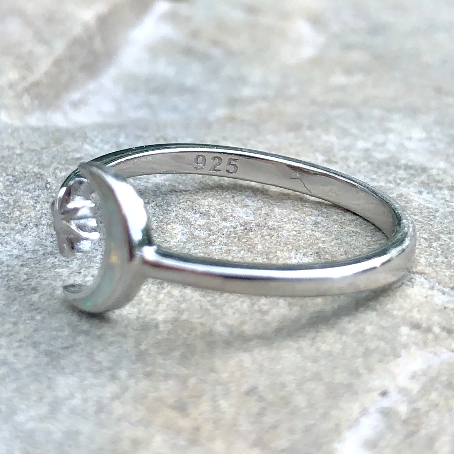 Opal Moon & Star Ring (Size 6)