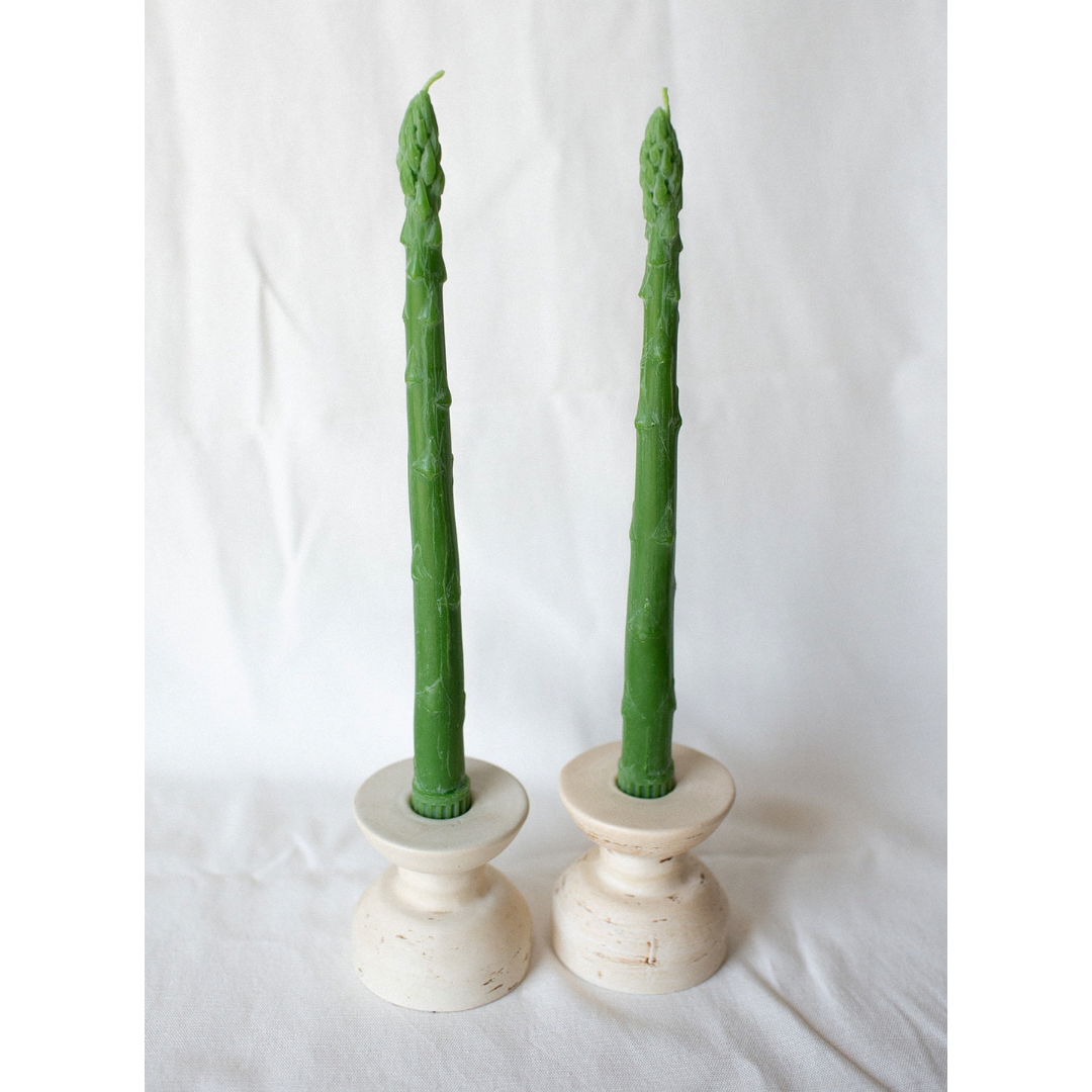Asparagus Beeswax Candles - Set of 2