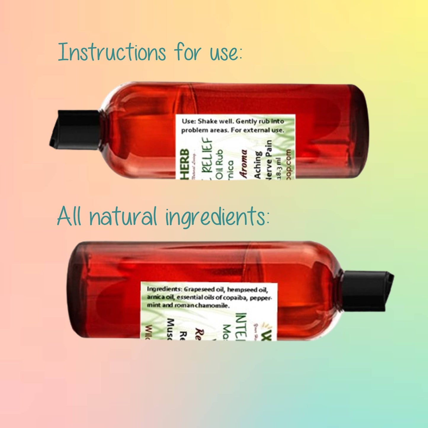 Intensive Relief Pain Oil Massage Rub - 100% Natural Essential