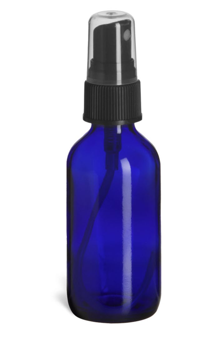 Cobalt Blue Glass Bottle with Mister 2 oz