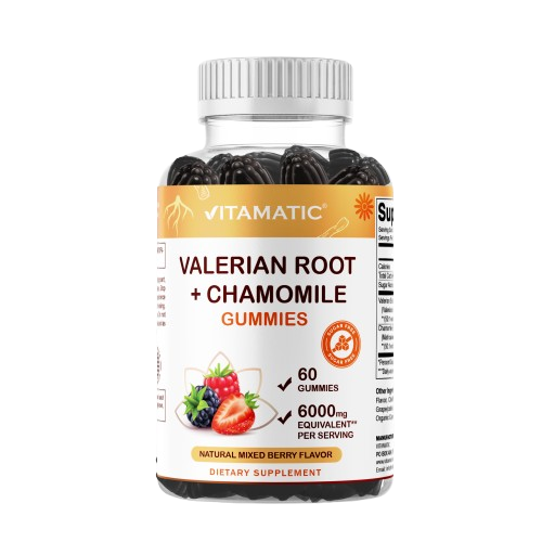 Valerian Root & Chamomile Gummies - 6000 MG Herbal Blend (60 gummies)