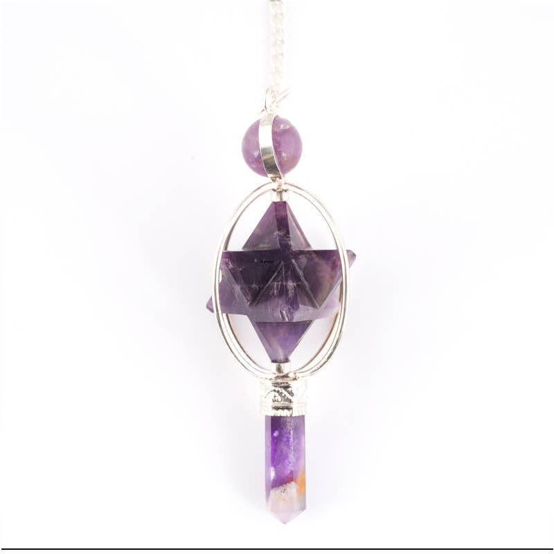 Amethyst Merkaba Spinning Pendulum