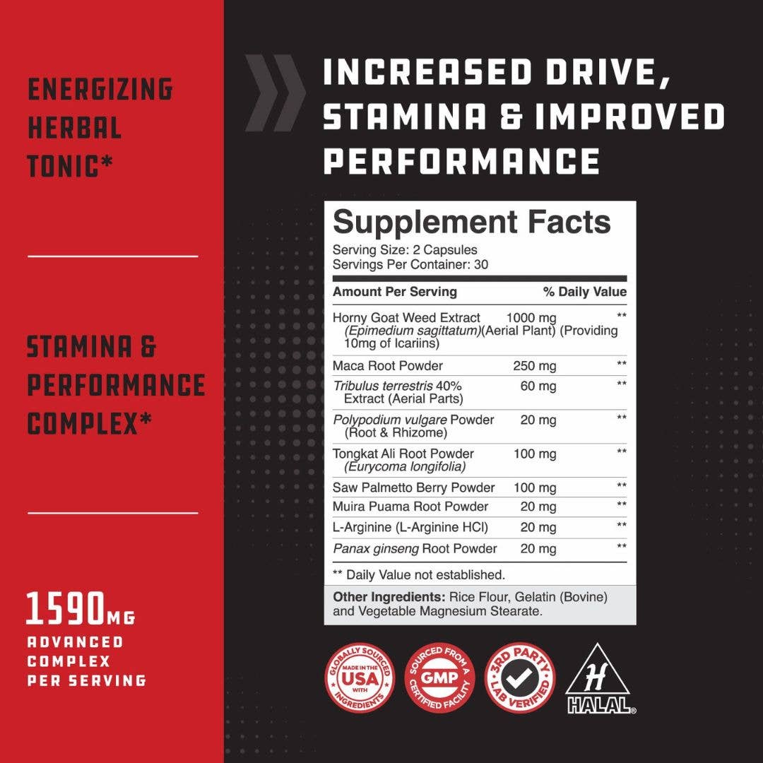 Gorilla Muscle: Performance Support - Testosterone Booster Capsules w/Maca Root