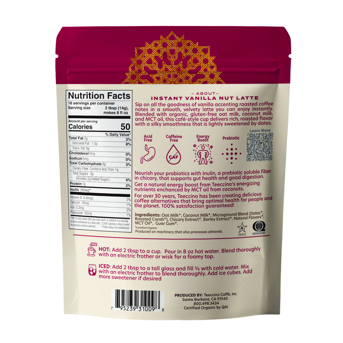 Instant Vanilla Nut Herbal Latte