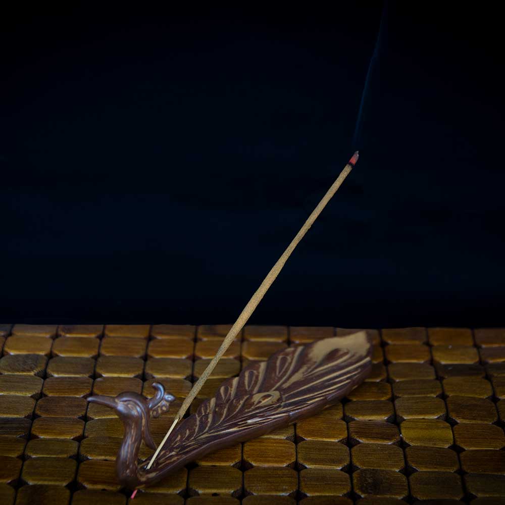 Ceramic Peacock Incense Holder