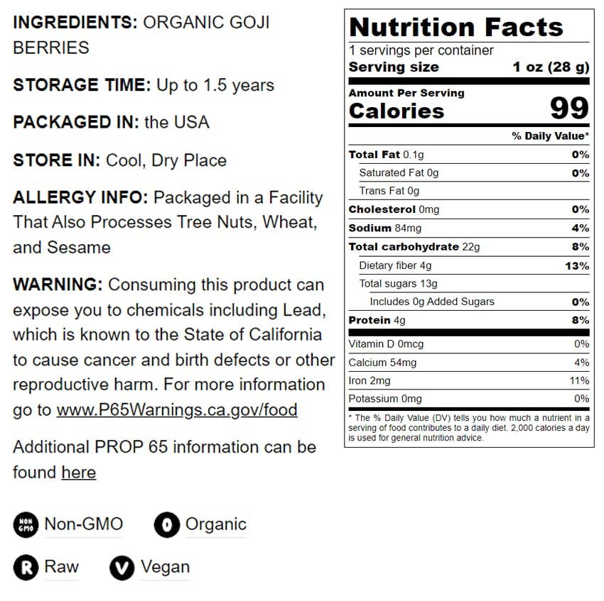Organic Goji Berries (4 oz)