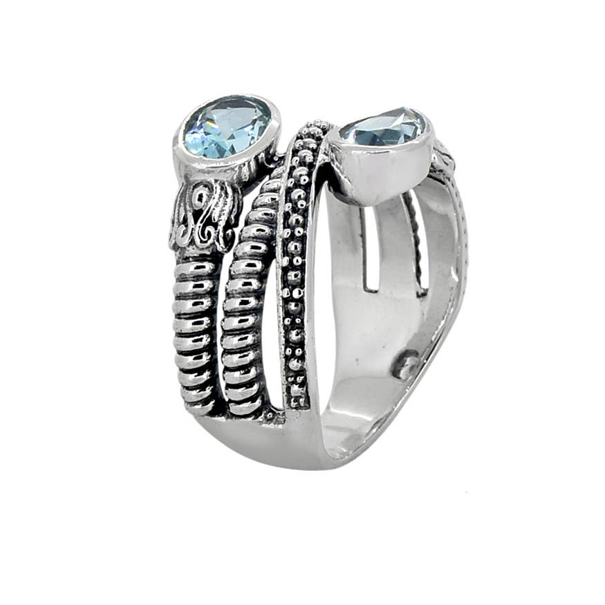 Blue Topaz Solitaire Ring