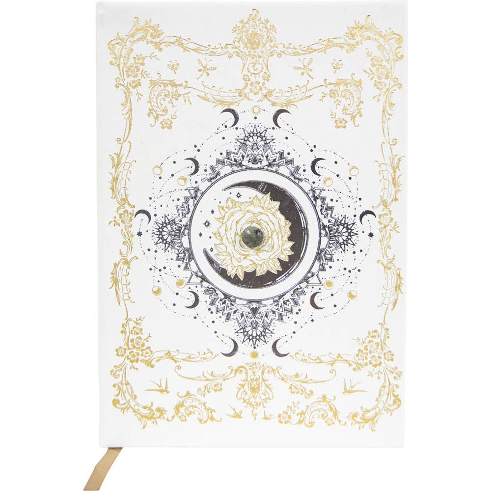 Journal with Beautiful Velvet Bag Featuring the Moon Phases