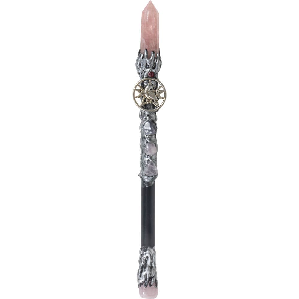 Rose Quartz Raven Wand