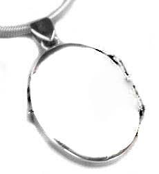 Dainty, Oval Locket Charm Pendant, Sterling Silver
