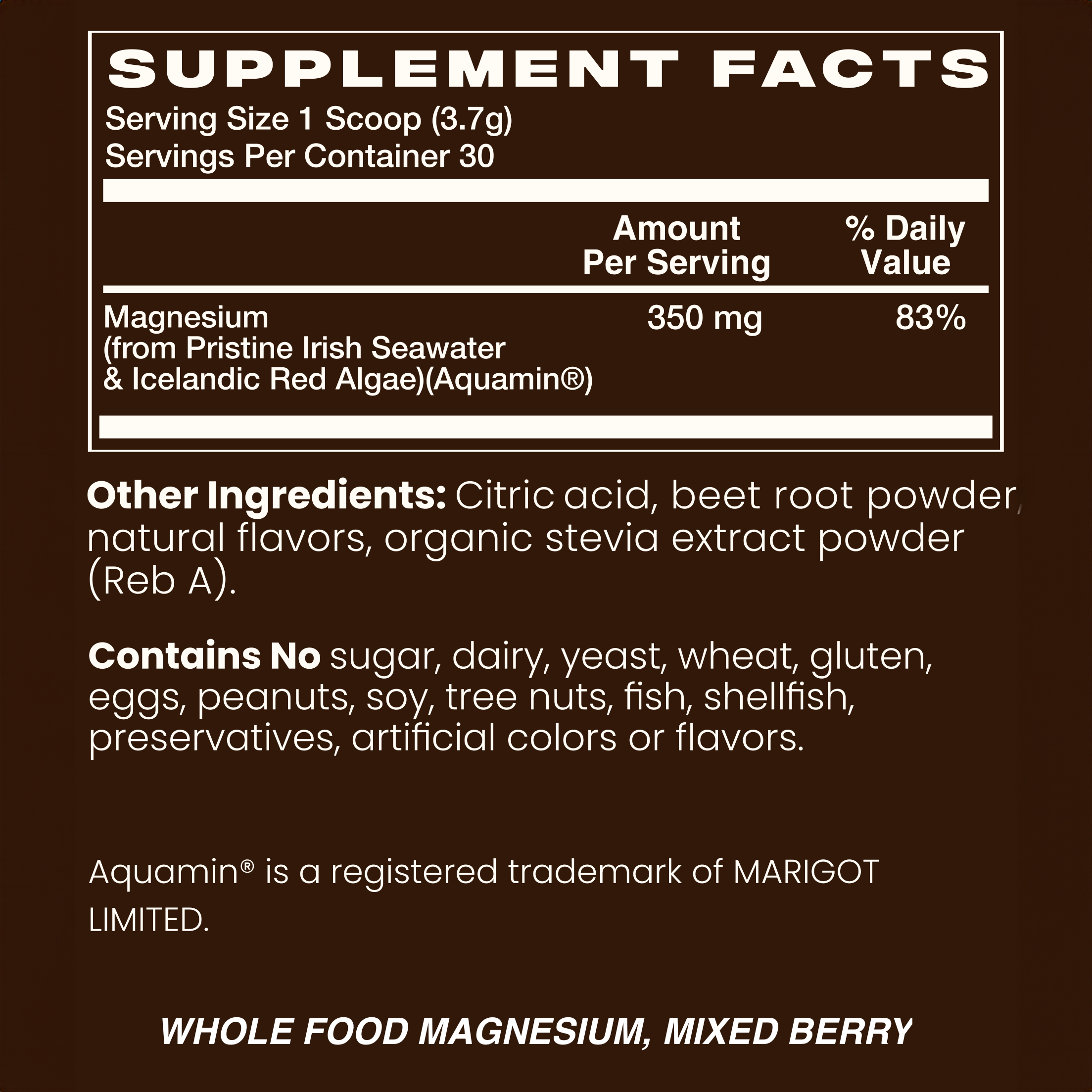 Whole Food Magnesium Powder