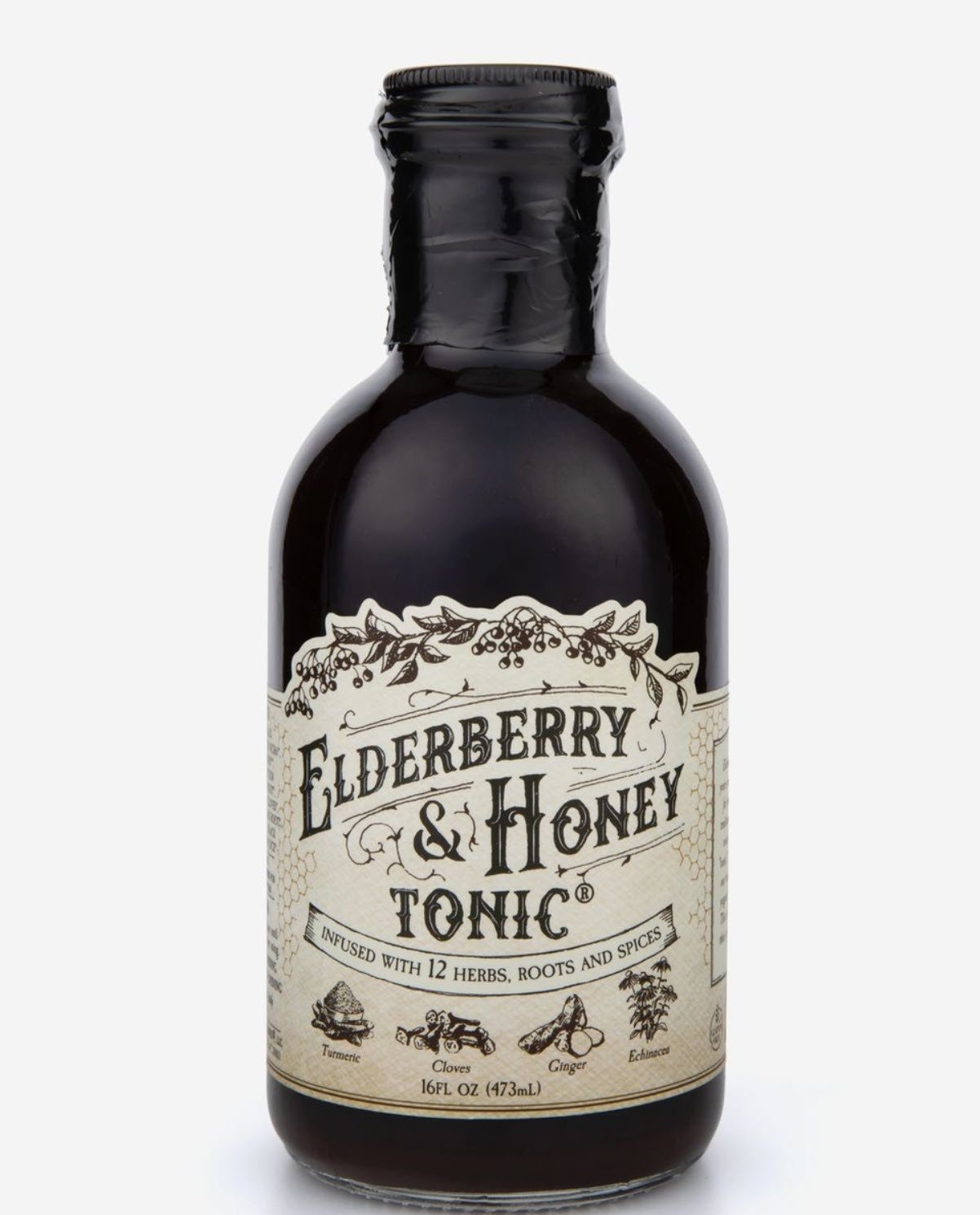 Organic Elderberry & Honey Tonic - Made w/12 Herbs, Roots, & Spice Tonic