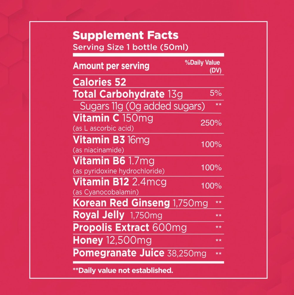 Energy Shot with Ginseng, Royal Jelly, & Vitamins