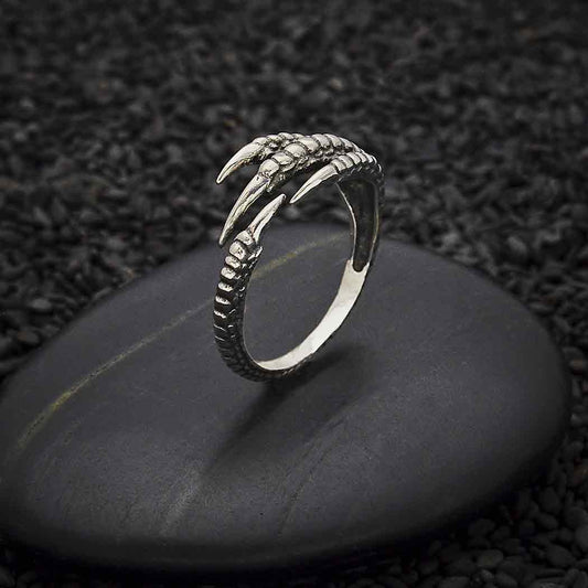 Bird Claw Ring - Sterling Silver Adjustable