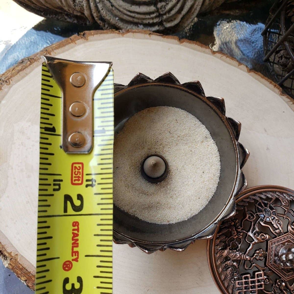 Cone Incense Holder - Lotus, Brass Metal Incense Burner