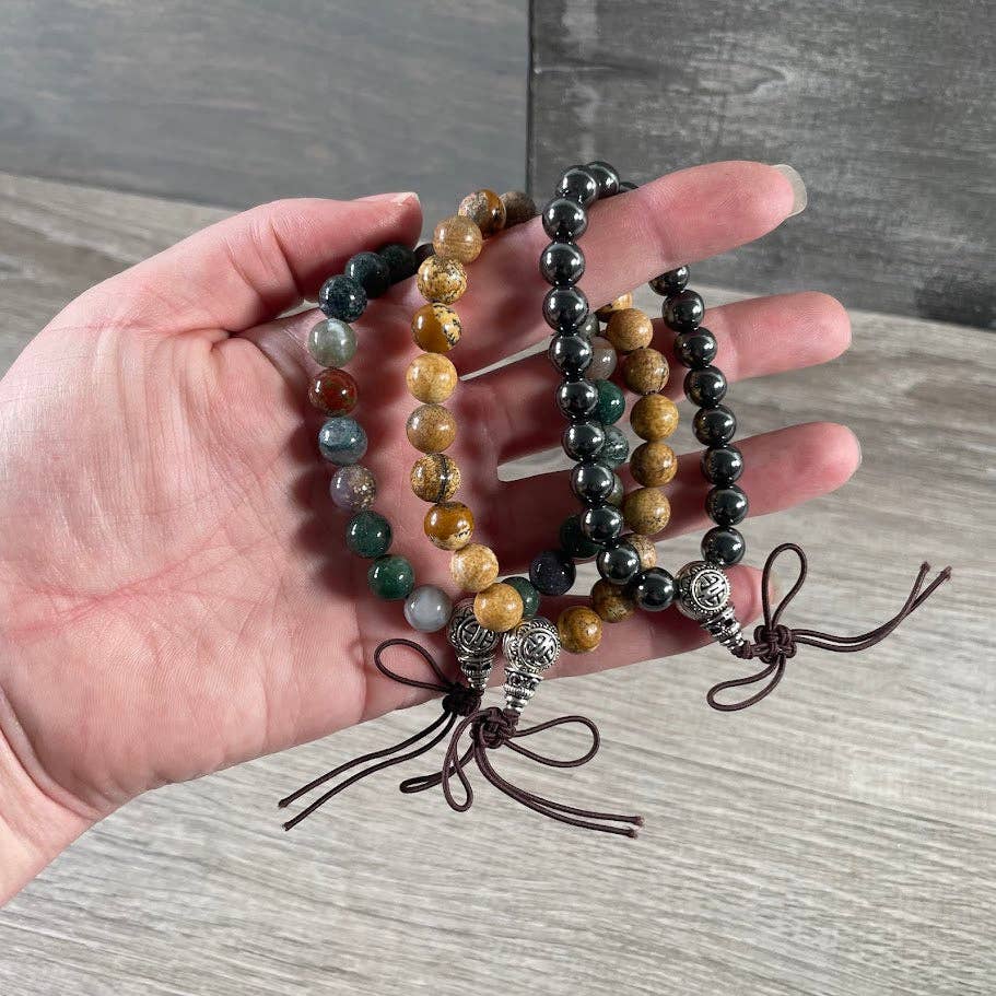 Assorted Gemstone Mala Bracelets for Yoga & Meditation