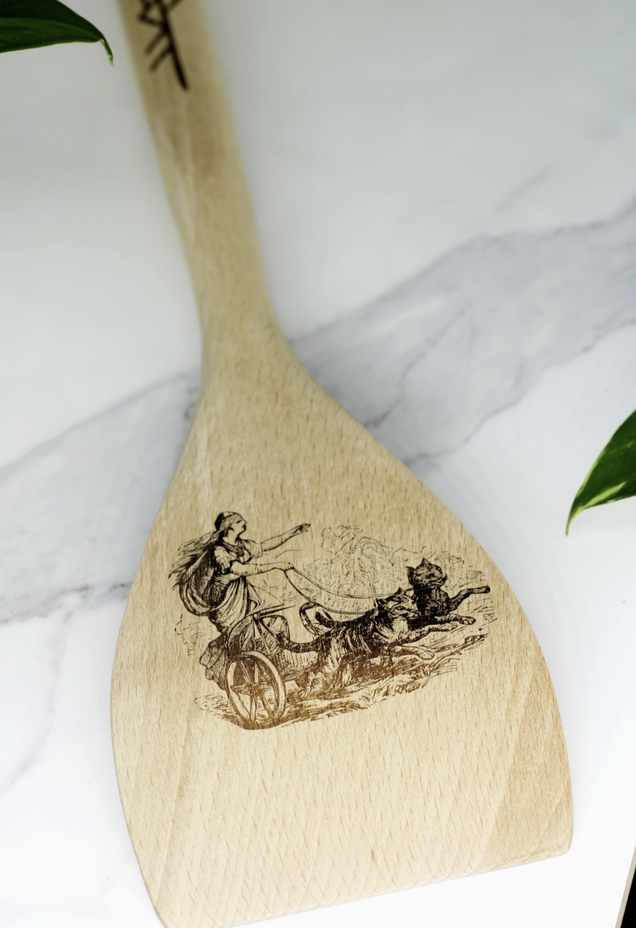 Freya Engraved Wooden Spatula