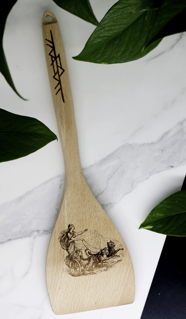 Freya Engraved Wooden Spatula