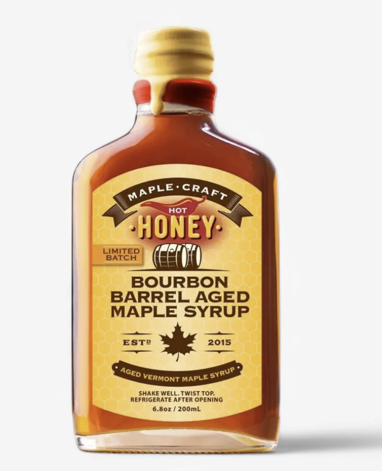 Hot Honey-Infused Bourbon Barrel Aged Maple Craft Syrup (Organic)
