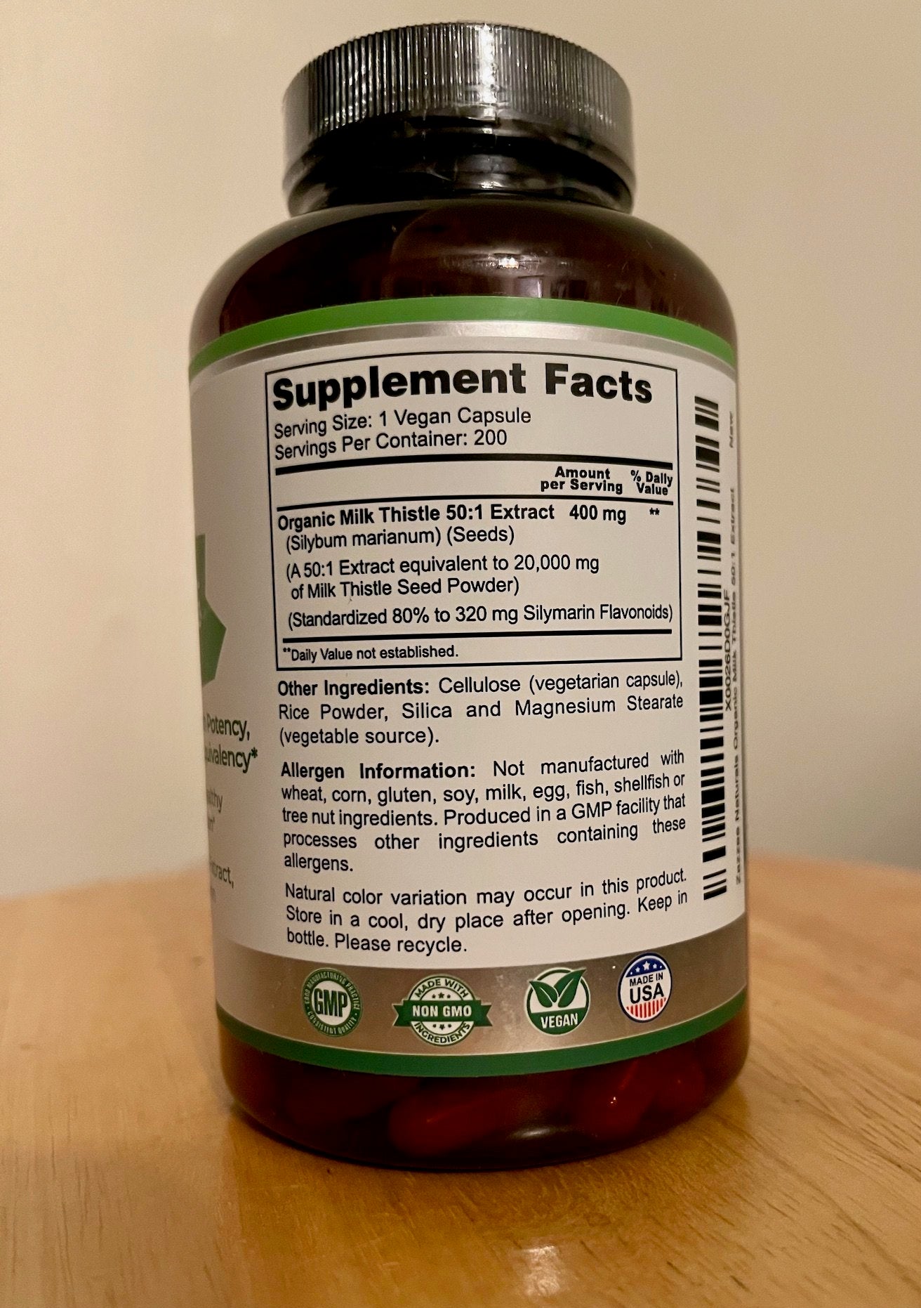 Organic Milk Thistle capsules - Extra Strength