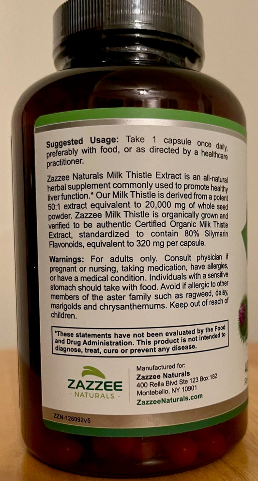 Organic Milk Thistle capsules - Extra Strength